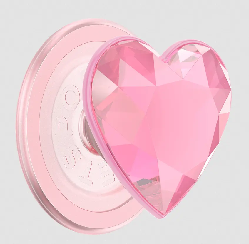PopSockets Crystal Heart MagSafe PopGrip, Cellphone Mount, Mobile Phone Stand for Phones, Magsafe Grip