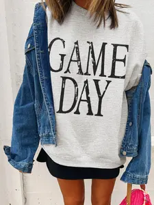 Washed GAME DAY Graphic Baggy Sweatshirt