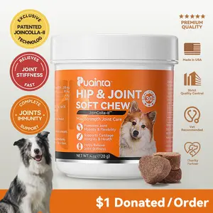 Hip & Joint Support-PUAINTA Vet Formula JoinColla-II for Dogs- Collagen, Glucosamine, Chondroitin, MSM & Turmeric Soft Chews for Small, Medium & Large Breeds, Supporting Mobility, Cartilage Health & an Active Lifestyle