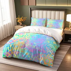 3pcs Bedding Set (one Fitted Sheet Two Pillowcases) Colorful Leopard Print, Soft Skin-Friendly No Pilling, Fall Winter Warm Spring Summer Breathable