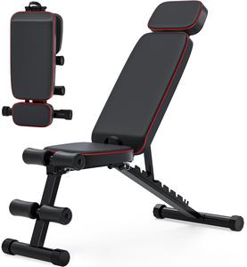 Foldable Weight Bench, 800lbs Weight Capacity, Banco Para Hacer Ejercicio Adjustable Workout Bench Incline Decline Bench Press for Home Gym Full Body Workout