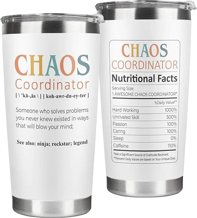 Christmas Gift, Thank You Gifts for Women, Boss, Coworker, Manager, Office, Nurse - Chaos Coordinator Gifts - Boss Lady Gifts, Boss Lady Gifts for Women, Coworker Gifts - Christmas Gifts for Boss - 20 Oz Mint Tumbler