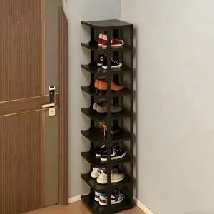 9-Tier Vertical Narrow Shoe Rack, Stackable Sturdy Entryway Shoe Storage Organizer, Tall Corner Shoe Shelf for Front Door & Closet