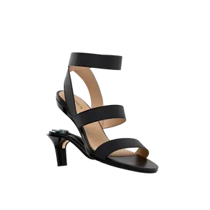 Adrianna Sandal - Coal Elastic 3" Stiletto
