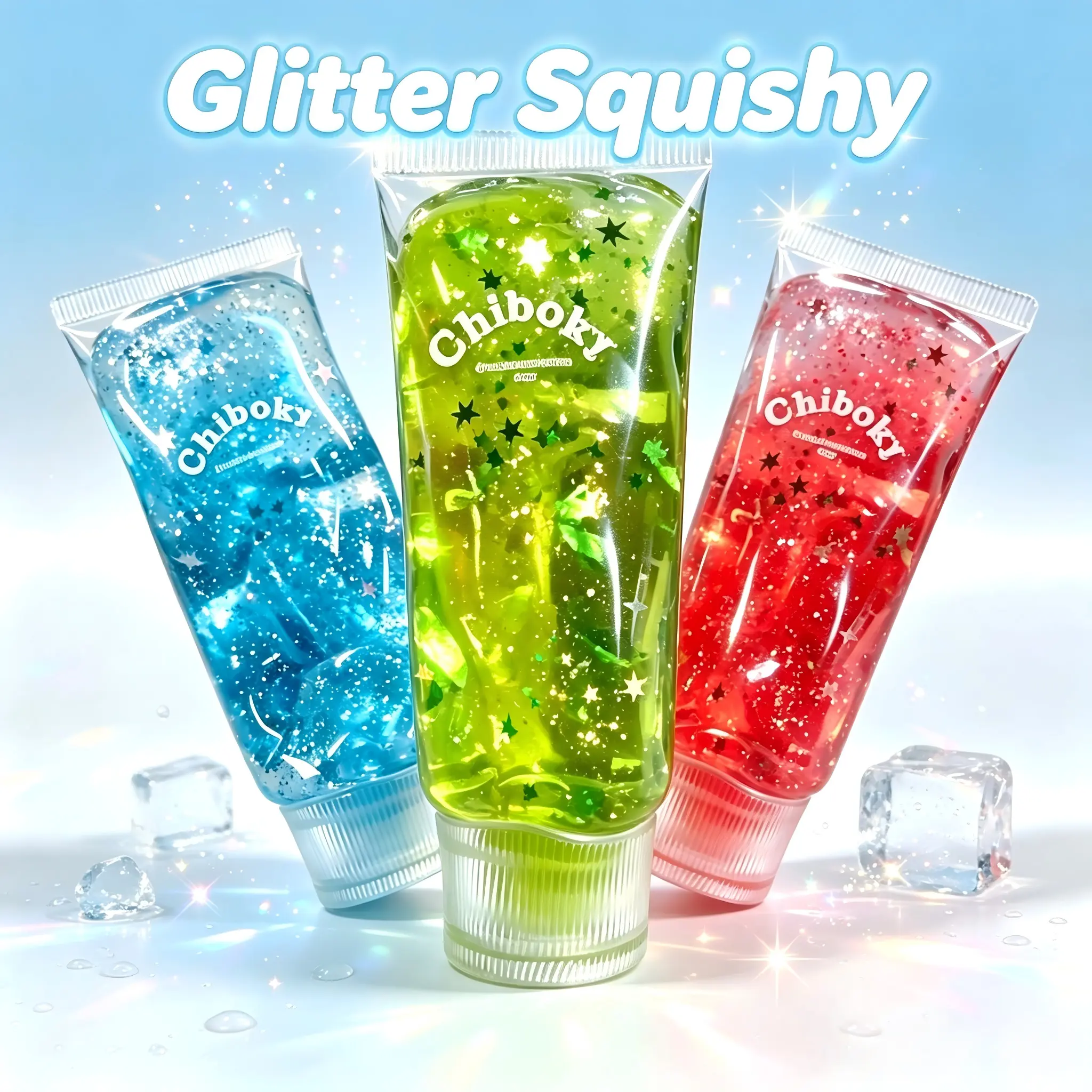 Glittery Squishies Sparkly Toothpaste Squishy Squeeze Ball, Soft Slow-Rising Fidget Toy, Soft Squishy Companion for Stress & Anxiety Relief, All Seasons Fidgets for Kids, Slow Rising Squishy
