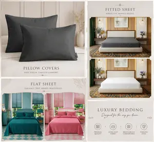 Luxury 3 Piece Bed Sheet Set – Soft Breathable Flat Sheet, Deep Pocket Fitted Sheet & Pillow Cover Set, Premium Microfiber Bedding, Wrinkle Resistant, Hypoallergenic, Hotel Quality Bedding for Home Bedroom