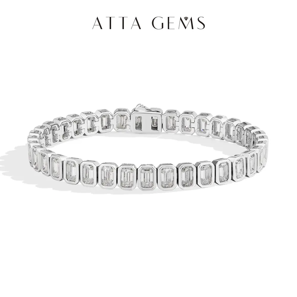 ATTAGEMS Classic Zirconia Gemstone Exquisite Bracelet - Unisex Elegant Design Jewelry, Ideal for Anniversary Gifting, Daily Wear (B039), Crystal Bracelet, Sliver, Cubic Zirconia Bracelet, Adults