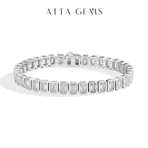 ATTAGEMS Classic Zirconia Bracelet for Women Men Unisex Anniversary Travel Daily Wear Gift for Lovers Parents Friends Elegant Design Sterling Silver Wedding Engagement Jewelry Love B039