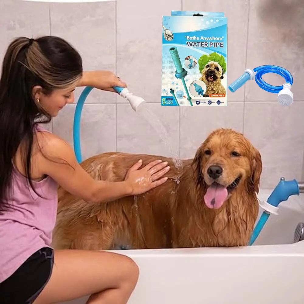 Dog Spot Washer – 6ft Slip-On Shower Hose for Easy Pet Rinsing, Fits Showerheads Up to 4” – Stress-Free Way to Clean Dogs Without a Full Bath,  (Not for Tubs)