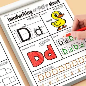 A children's writing practice book, featuring 26 English letters from A to Z. It includes handwriting exercises, and is suitable for family education, classroom teaching, back-to-school supplies, Preschool learning materials
