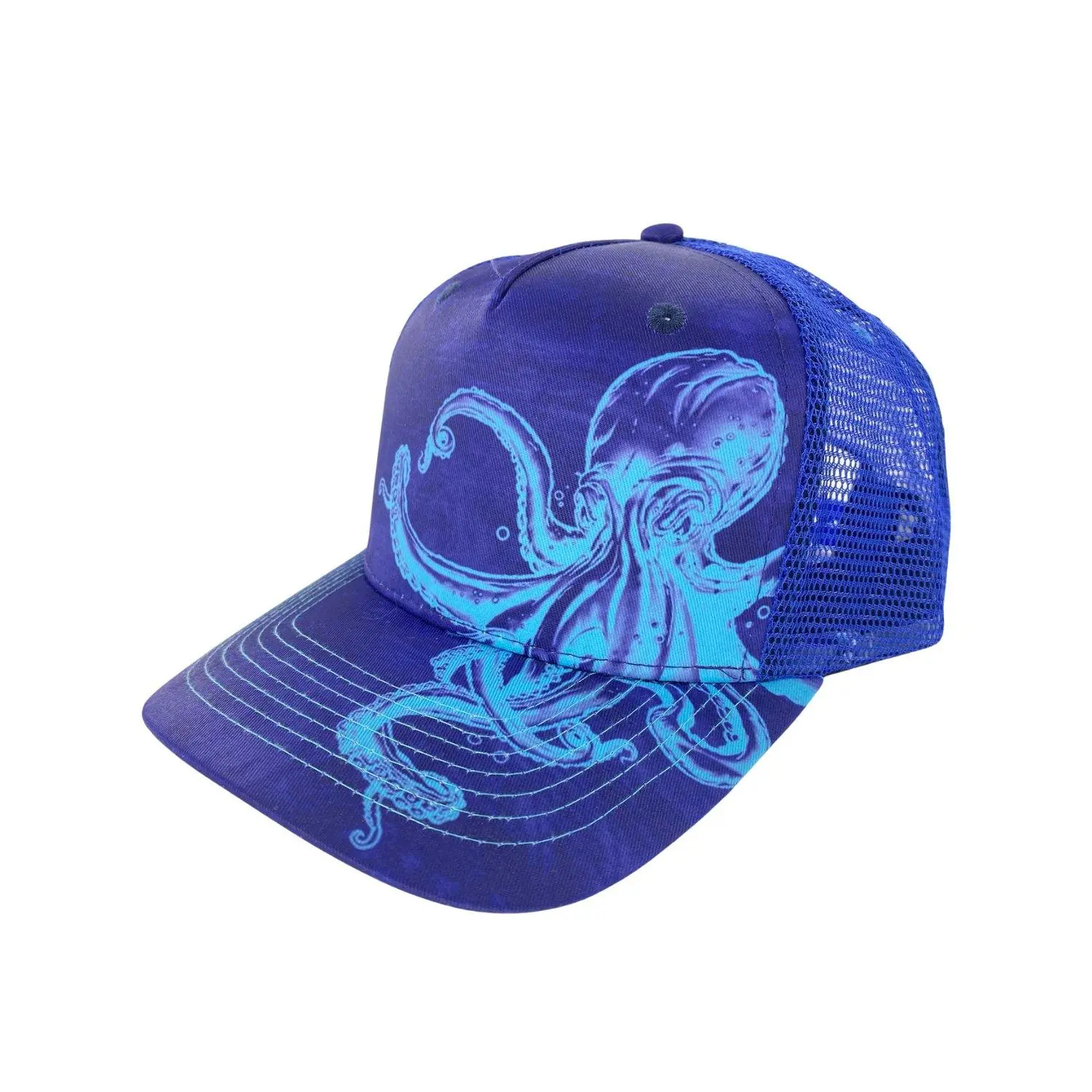 Blue Octopus Snapback Trucker Hat for Stylish Comfort and Fit