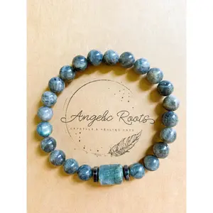 Labradorite & Hematite Beaded Bracelet || Reiki Infused