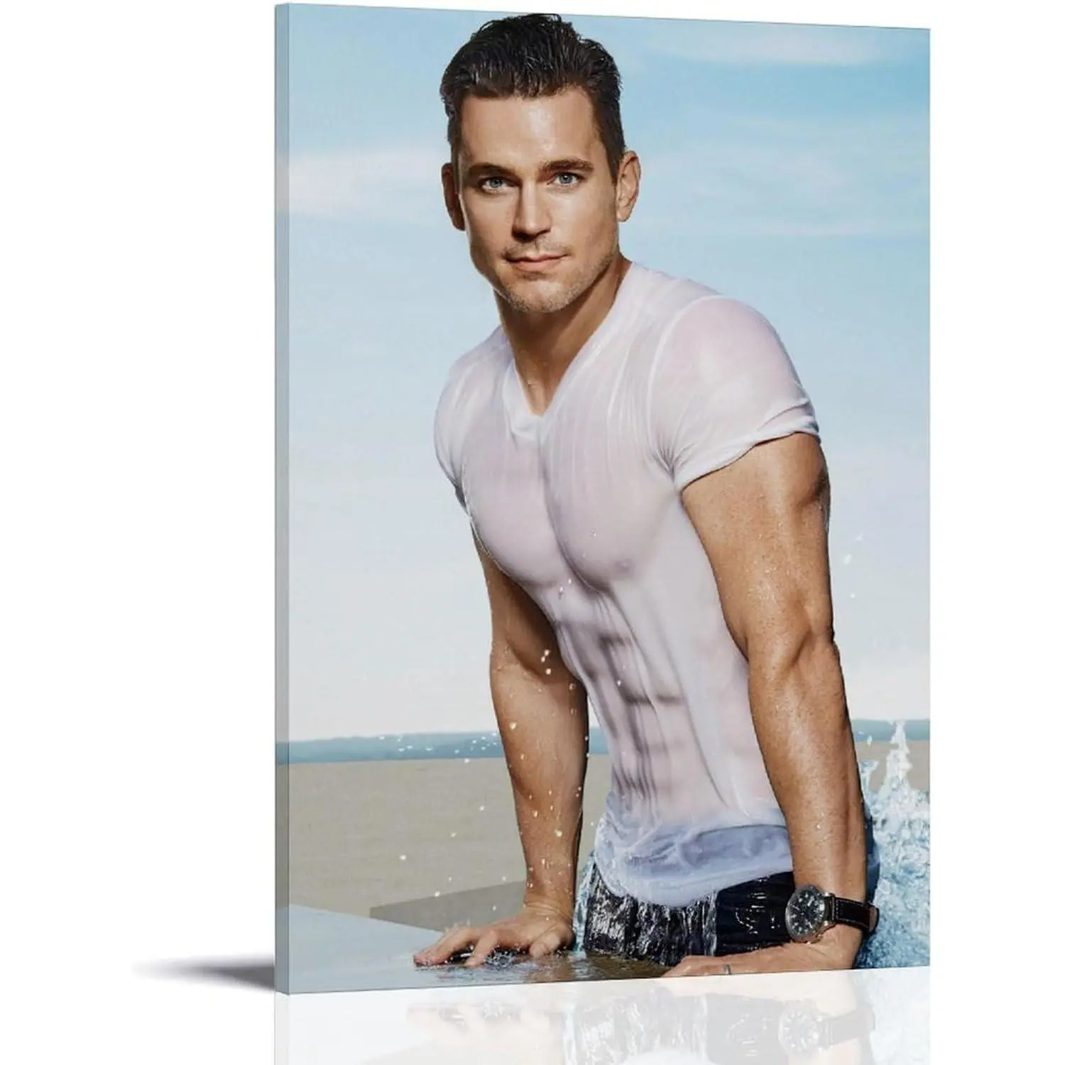 Matt Bomer Famous Actor Artistic Canvas Poster Print, Cool Wall Art Decoration for Room, Home Decor Hanging Picture Gift Idea
