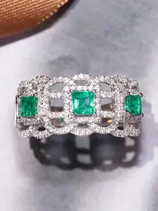 1 PC Glamorous Cubic Zirconia Elegant Engagement Ring For Women Wedding Valentine's Day Party Gift