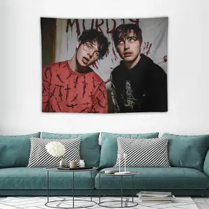 Sam and Colby for Bedroom Rapper Tapestry Album Cover Poster Tapestry Rap Singer Flag Tapestry for College Dorm Hip Hop Tapestries for Living Room Wall Hanging Decor,3X5 FT Decoration Print