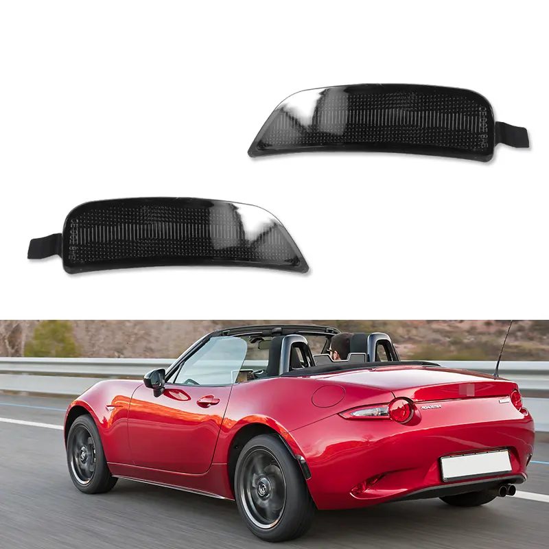 2pcs For 2016 2017 2018 2019 2020 2021 2022 2023 Mazda MX-5 Miata Fiat 124 Spider Abarth Smoke Rear Side Marker lamps Light, Replace OEM NA1J-51-5J0C, NA1J-51-5H0C