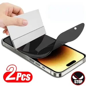 2-Piece Anti-Glare Hydrogel Protective Screen Protector Film for iPhone 17/16/15 Pro Max, Smooth Touch UV Protection, Fingerprint & Scratch Resistant, Smartphone Accessories