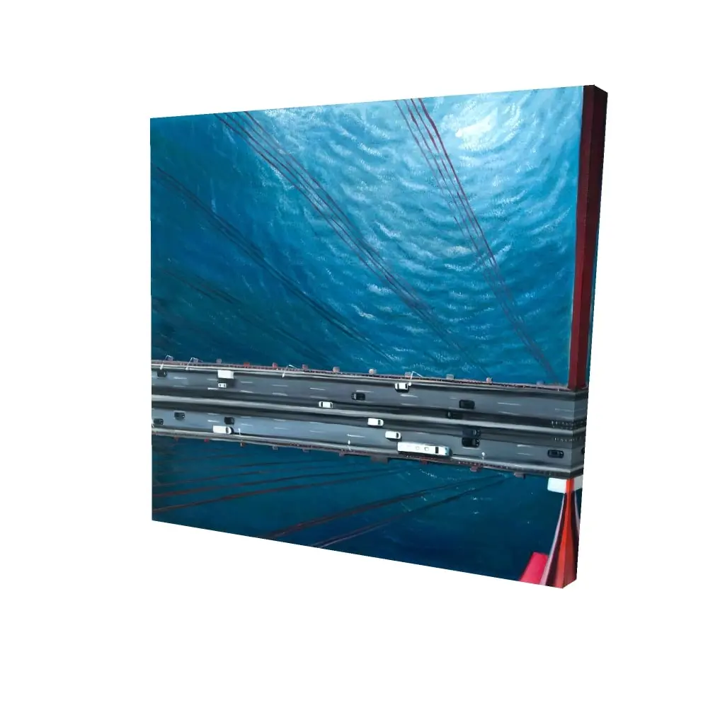 Begin Home Decor 2080-2424-CI365 24 x 24 in. Overhead View Traffic Golden Gate Canvas - Home Decor Art