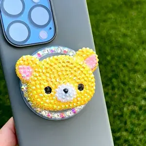 Bling Bling magnet phone grip phone holder Fully Blinged out  ( On my TickTock Live You can choose a different Main Piece Heart Bow or Cartoon )