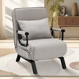 Avocahom Convertible Sofa Bed, Multi-Function Folding Lounge Chairs, Single Convertible Sleeper Chair with Pillow, Recliner Chair, Adjustable Backrest Single Bed for Small Spaces, Apartment, Office, Living Room