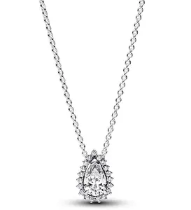 Pandora Sparkling Pear Halo Collier Necklace 392832C01-45