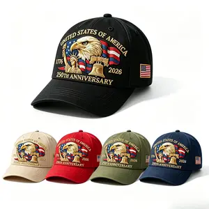1776-2026 250th Anniversary Embroidered Cap, Classic Embroidered Limited Edition Eagle Hat, Fashion Casual Retro Streetwear Sports Cap, Anniversary Commemorative Baseball Cap