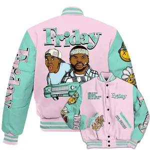 Retro Sneaker Match Varsity Jacket, Easter Theme Streetwear, Long Sleeve Button Coat, Unisex Fashion Outfit, Casual Outerwear Gift