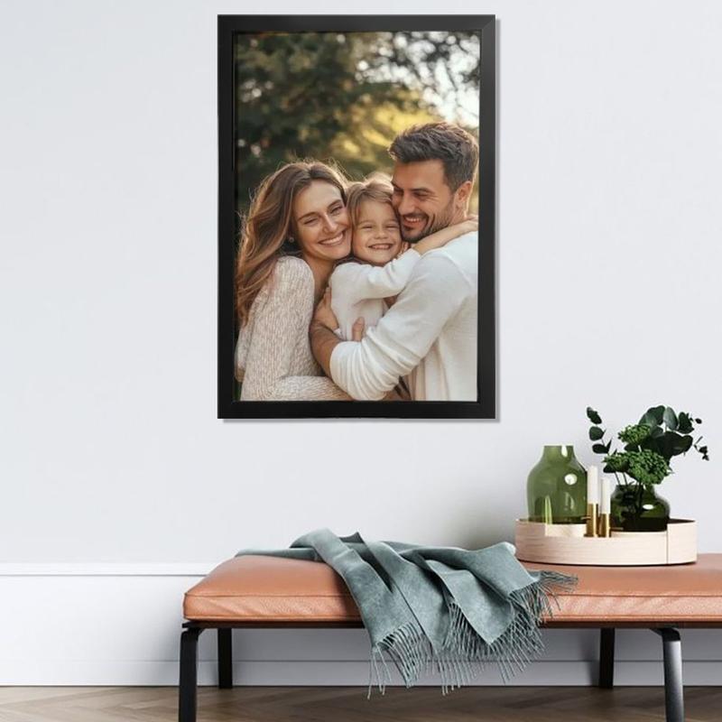 Customized black wooden frame with high-definition and rich texture suitable for couples families friends and home decoration