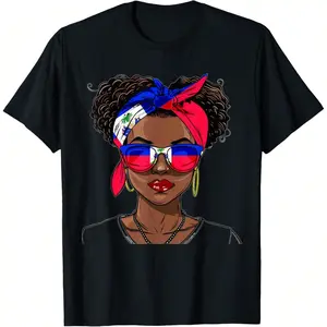 Haiti Flag Outfit For Woman Uniform Souvenirs Haitian T-Shirt