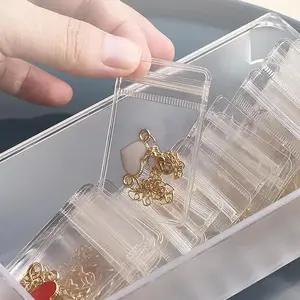 Anti-oxidation jewelry box, earrings, necklaces, jewelry resealable bag, earrings and bracelet storage bag, transparent jewelry bag storage box