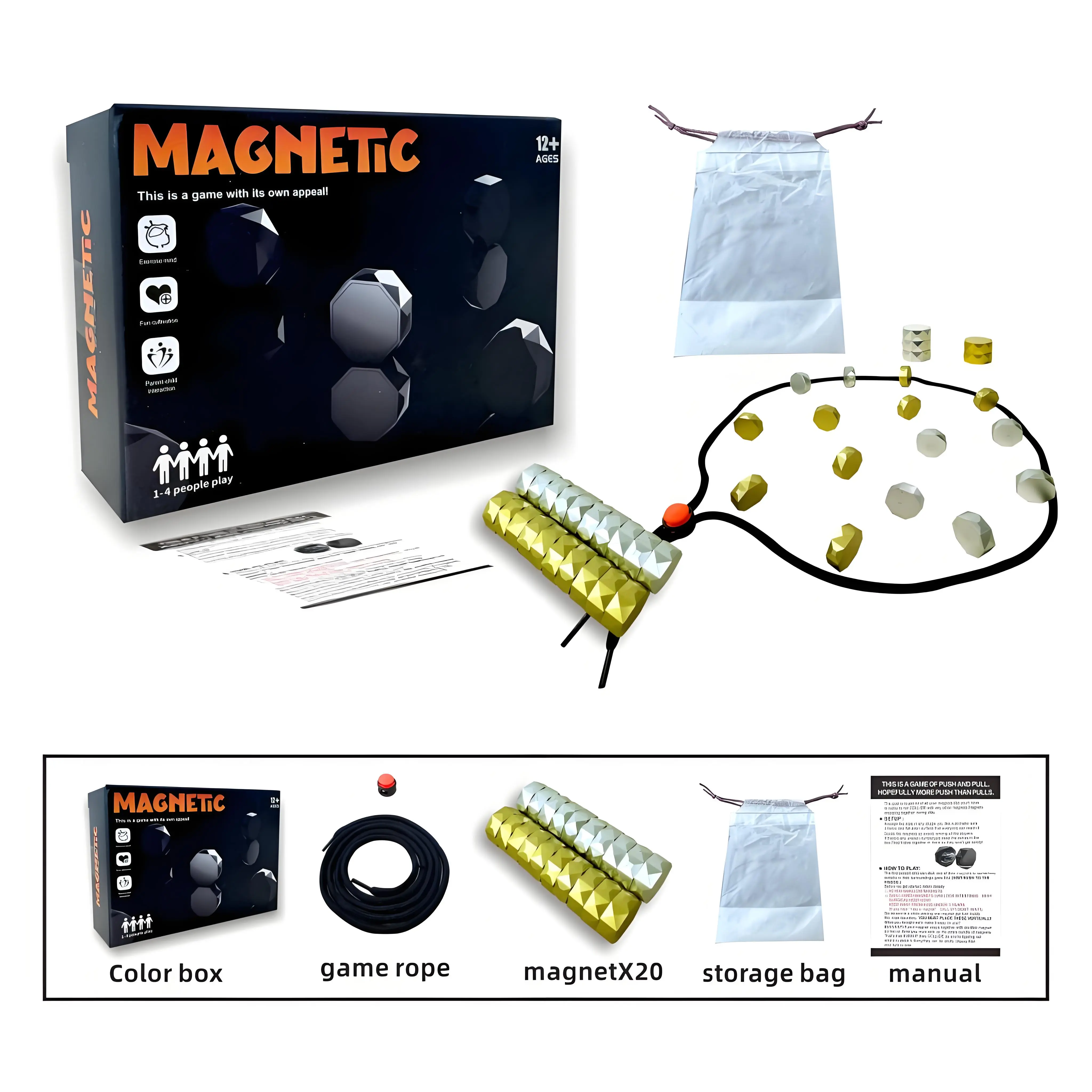 2-Player Rope-Equipped Boardgame, Interactive Board Games for Family Parties, Party Game Table Toy for Kids and Adults