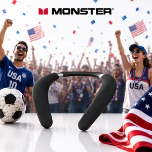 Monster Boomerang Wearable Bluetooth Neck Speaker, Wireless 6.0, 165H Battery, IPX7 Waterproof, Dual Mic, Surround Sound for Home, Gaming, Movies & Travel - Deals For You Days- SummerWins - DealsForYouDays