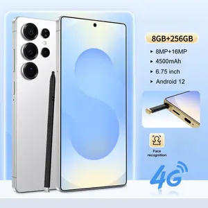 2025 new unlocked version of smartphone Android , supports fast charging function, facial recognition, dual SIM dual standby, GPS positioning function, Type-C earphones/phone protective film/cover/capacitive pen