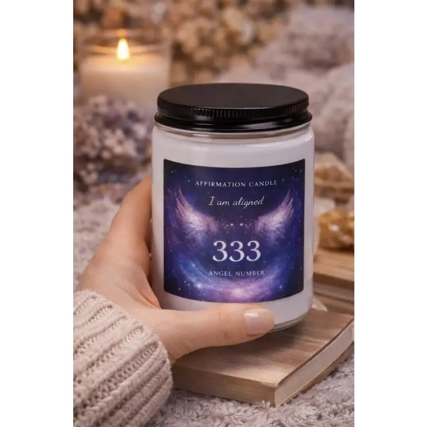 333 Angel Number Candle | I Am Aligned | 9oz Soy Candle