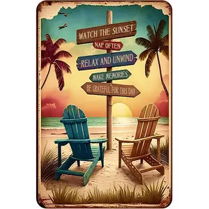 Retro Tin Signs Beach Room Decor Vintage Beachy Bedroom Surfboard Wall Decor Sign For Surfer Girl Aesthetic