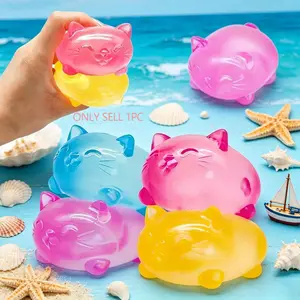 1pc Mini Cute Cat Maltose Stress Relief Toy, Non stick, Odorless, Non toxic Stress Relief Tool, Relieves Anxiety, Slowly Rebound, Cute Desktop Accessory for Office Workers, Creative Holiday Gift, Squishies, Fidget Relief, Kawaii Squishy