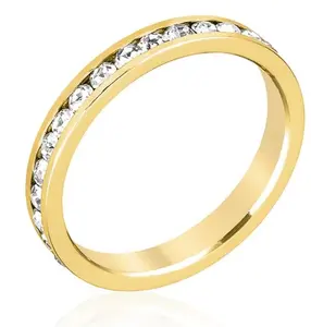 Stylish Stackables Clear Crystal Gold Ring