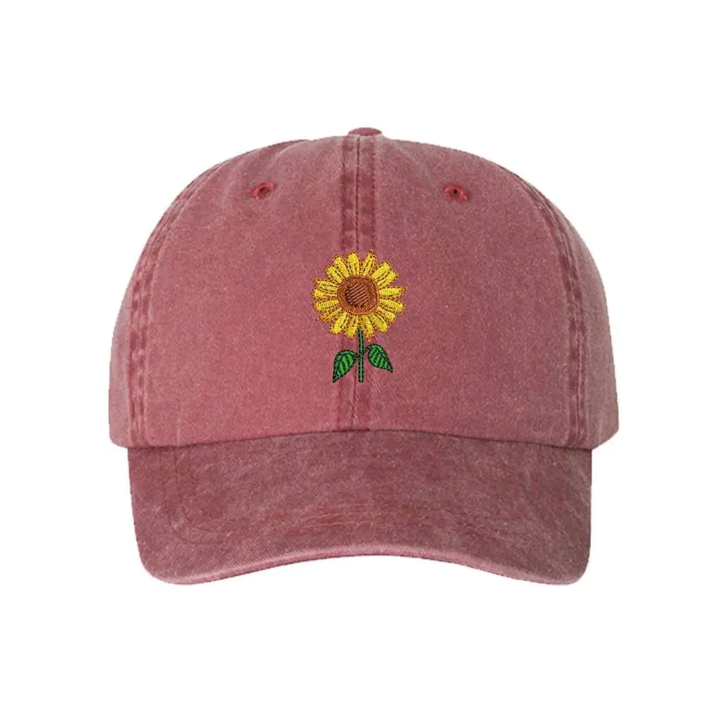 DSY Lifestyle Sunflower Baseball Cap Trendy Hats for sunny days Casual Chic Sunflower Cap Stylish Sunflower Embroidered Cap Beach Ready Headwear Positive Energy Hats for Sunflower Lovers Gift for her