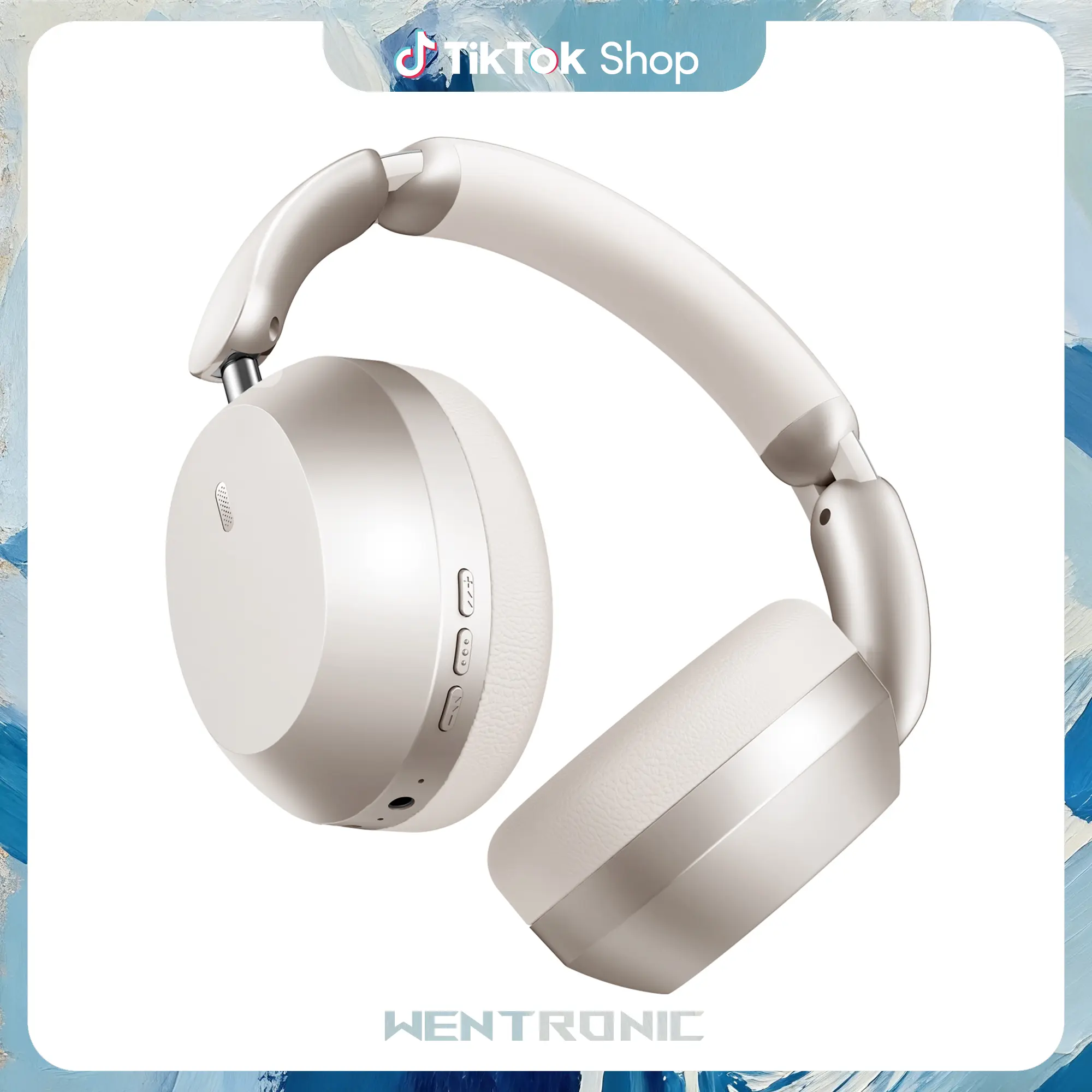 WENTRONIC Y04 Electronic Bluetooth Headphones - Active Noise Cancelling Wireless Headset with 48 Hours Battery, High-Quality Sound, Memory Foam Ear Cushions, Folding Design for Travel