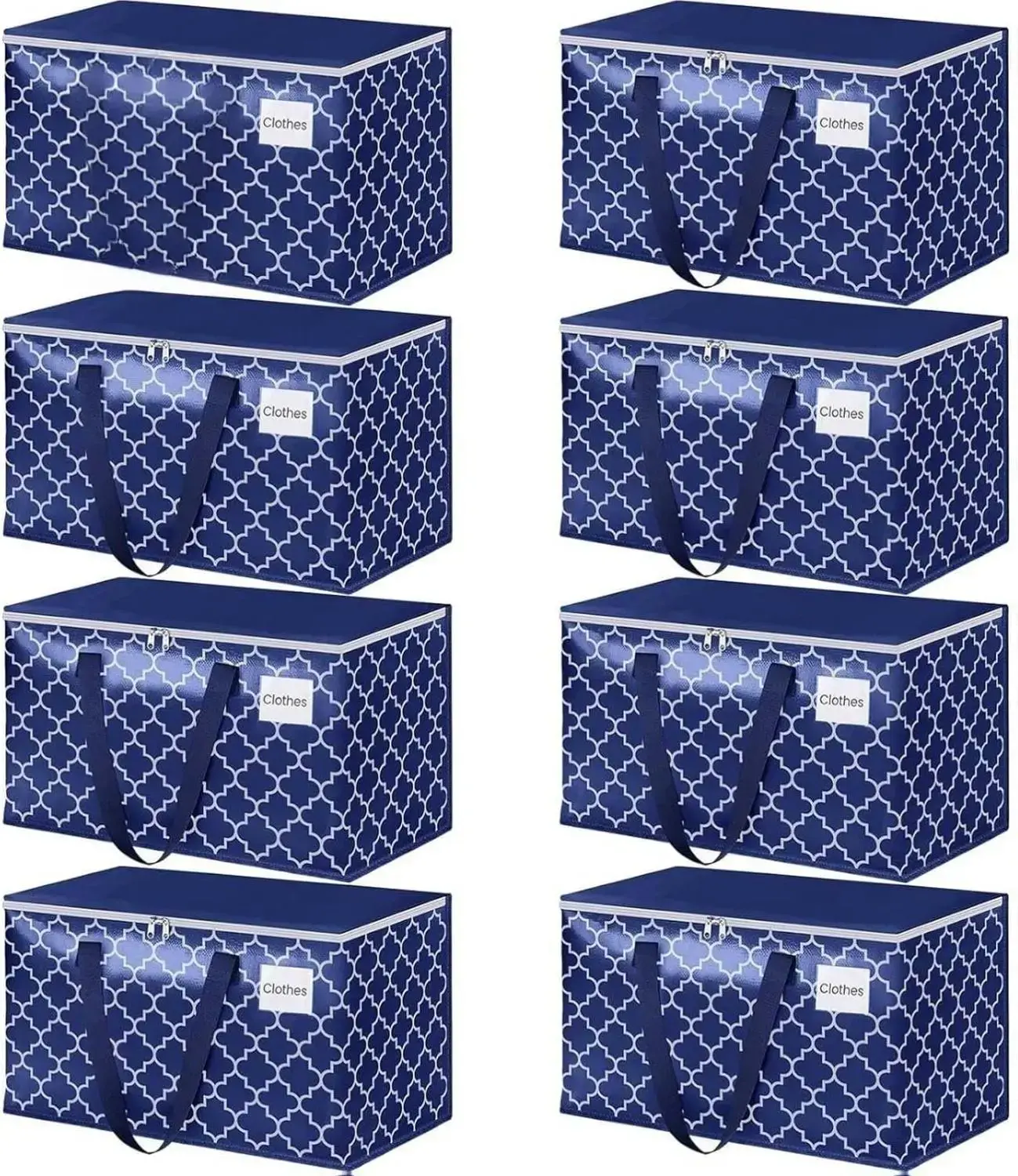 Moving Bags, Extra Large Moving Supplies, Heavy Duty Storage Bags, Packing Bags with Reinforced Zippers & Handles, Collapsible Packing Boxes, Storage Totes for Moving, Packing, 88L, 8 Packs