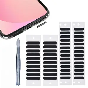48PCS Universal Phone Speaker Dust Protector Cover Mesh Stickers Compatible with iPhone 17 16 15 Pro Max, iPhone 14, 13, 12, , Included  Tweezer
