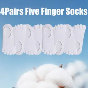 4 Pairs Thin Mesh Breathable and Sweat-absorbing Five Finger Socks