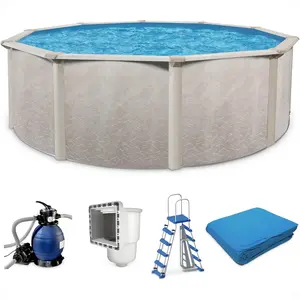 Aquarian Phoenix 18ft x 52in Above Ground Pool w/ Filter, Ladder, Liner, Skimmer