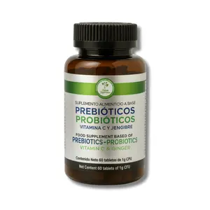 Prebiotic & Probiotic Supplement – 60 Tablets – Gut Health & Digestive Enzymes – Lactobacillus, Bifidobacterium, Agave Inulin, Papaya, Ginger & Vitamin C – 30-Day Supply - Probioticos