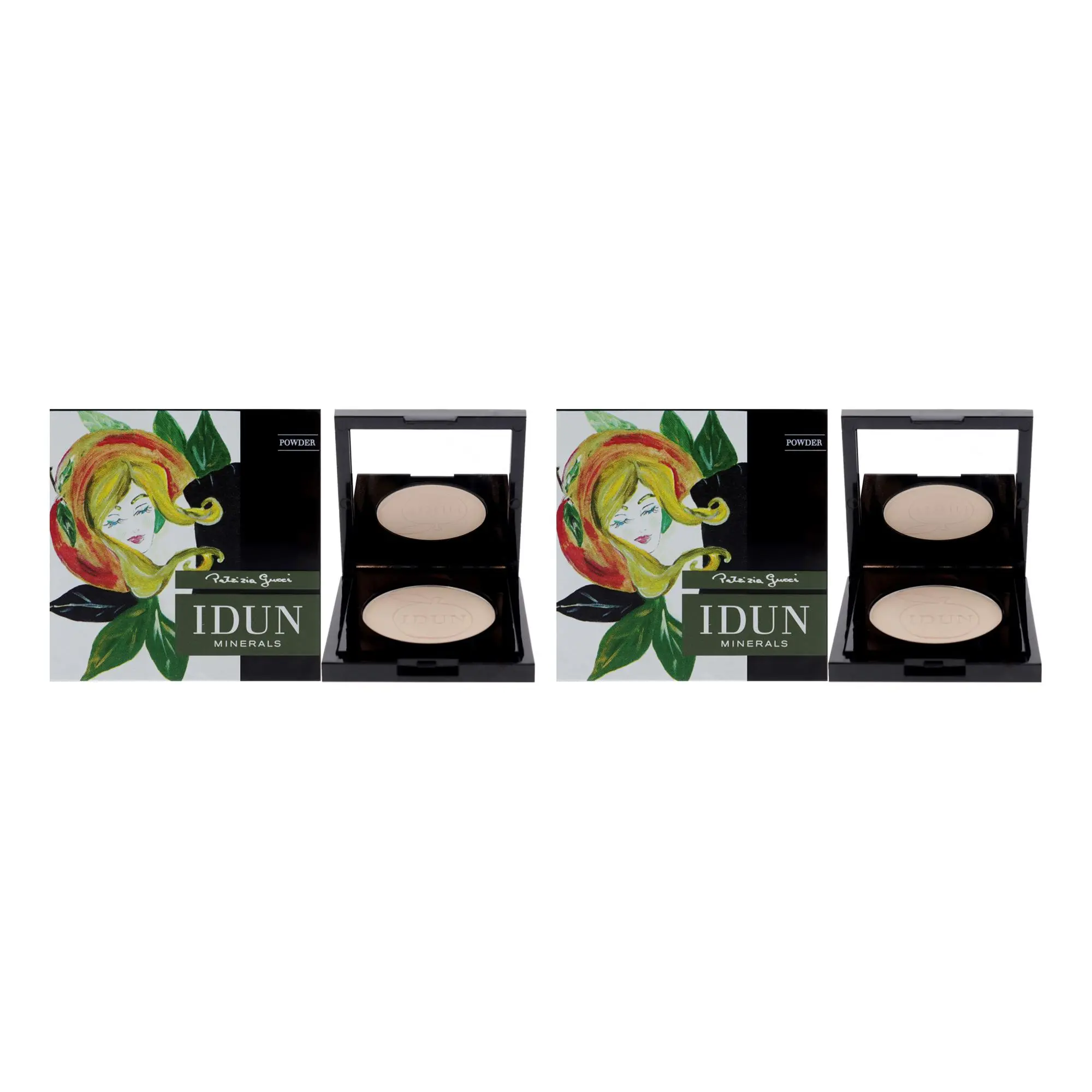 Idun Minerals Mattifying Mineral Makeup Powder - 521 Tuva, Women's Compact 0.12oz On-The-Go Powder, Pack of 2