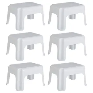 Rubbermaid Durable Plastic Step Stool w/ 300-LB Weight Capacity, White (6-Pack)