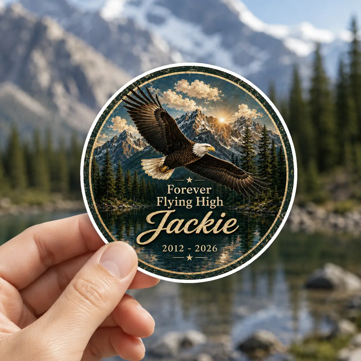Eagle Sticker Fly Free Jackie Sticker, Big Bear Eagle Memorial Decal, Bald Eagle Tribute Sticker, Jackie the Eagle Gift