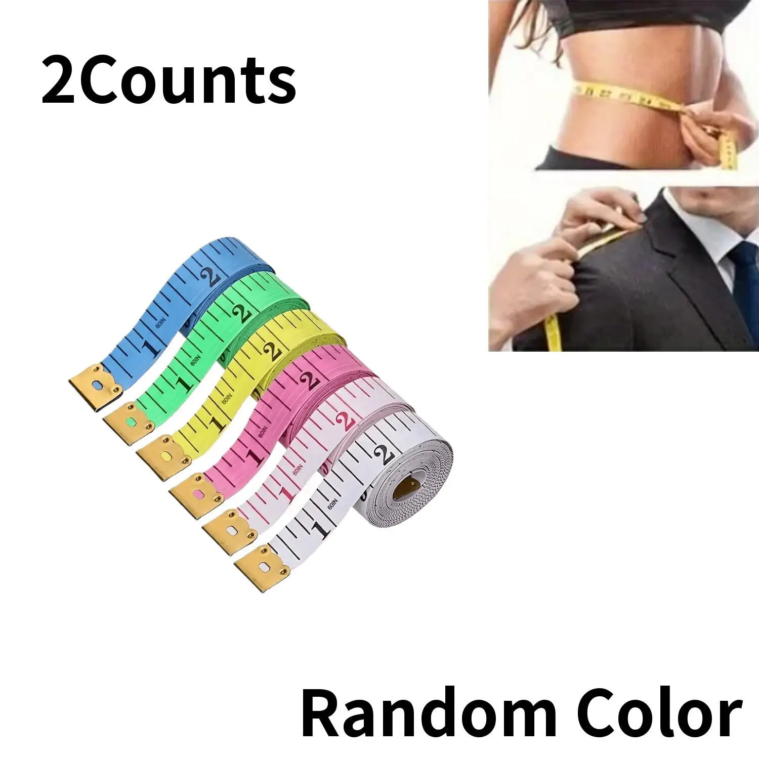 Random Color Body Measuring Ruler, 2pcs Soft Measuring Ruler, Sewing Tailor Tape Measure, Home Essentials, Office Measuring Supplies