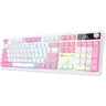 Redragon K762 Wireless Gasket Mounted Mechanical Keyboard - 104-Keys, 1.14'' TFT Info Island, Hype Screen Knob, 5-Layer Noise Dampening (Silicone & Foam), Round PBT Keycaps, Custom Linear Switch, Creamy Feel, RGB Lights, Music-Sync Glow