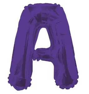 Purple Letter A Foil Balloon - 14" Mini Alphabet Balloon for Party Decor (Single Pack)
